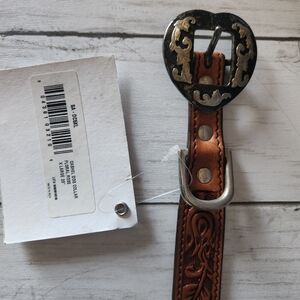 NWT Western Tooled Leather Dog Collar XL 23"
